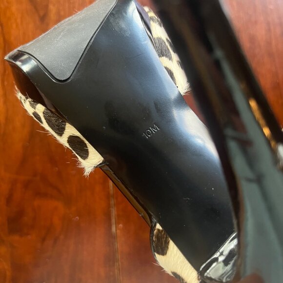 Nine West Black & White Leopard-Print Heels With Red Interior Womens Size 10M Fa - Picture 4 of 9